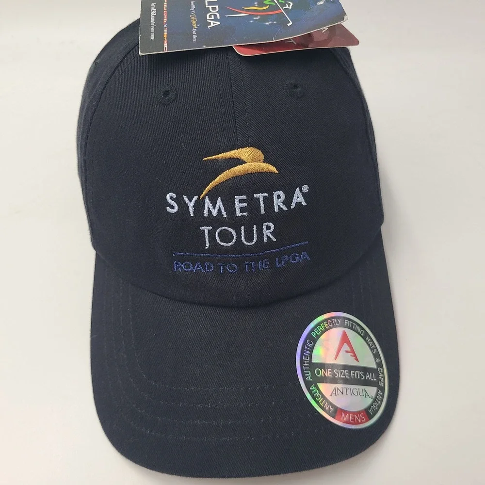 Symetra Tour Hat Strapback Antigua Black Gold Road to the LPGA Golf Casual Men